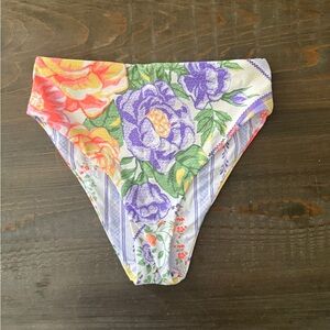 Maaji Green and Purple Floral Bikini Bottom
